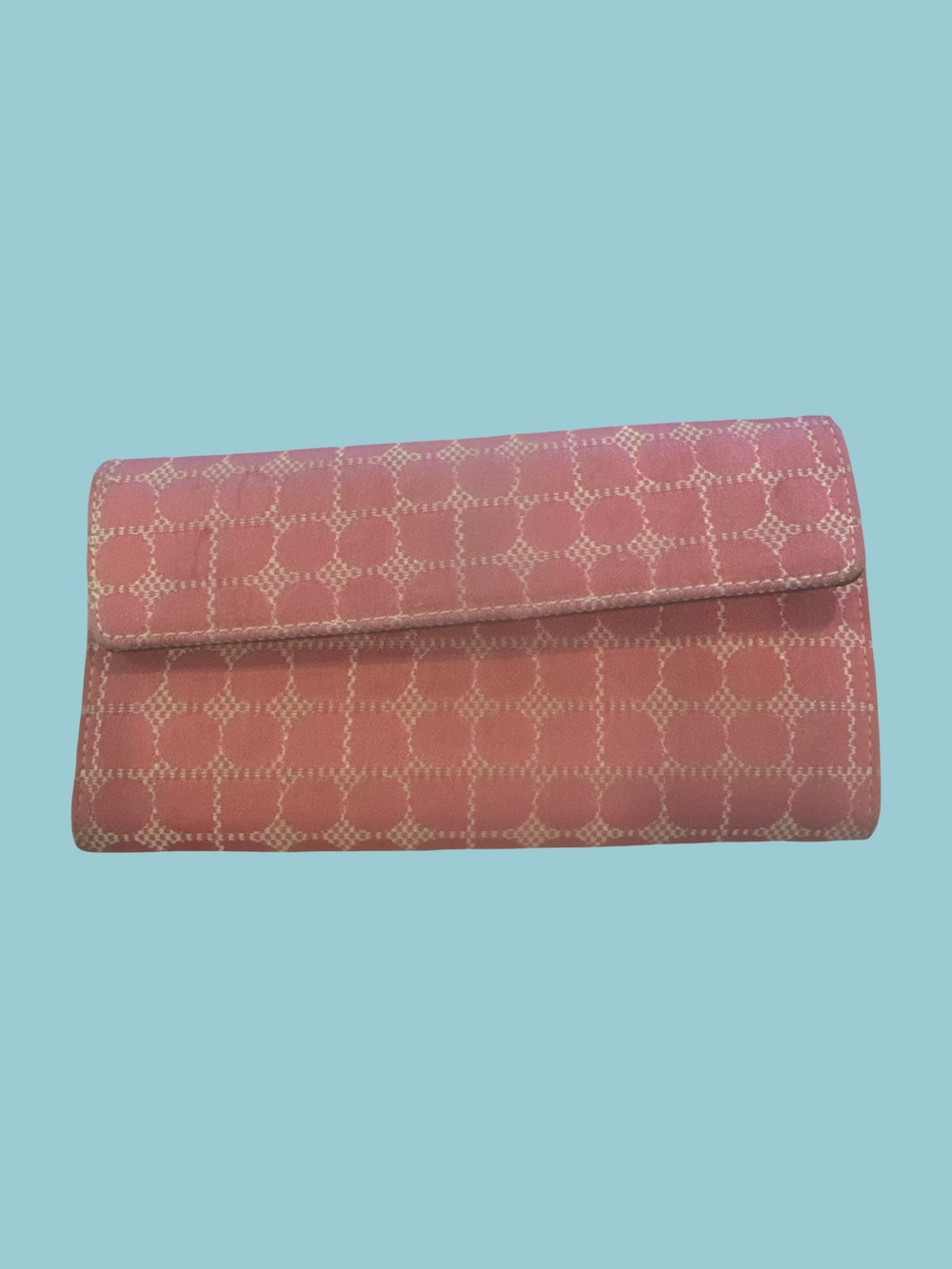 Kate spade Designer Pink Patterned Fold-Over wallet only needs to be clean …